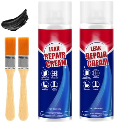 Leak Repair Cream,Spray D'étanchéité Imperméable Avec Pinceau, Spray Etancheite Exterieur Toiture Liquide D'étanchéité Transparent, Revêtement Imperméable, Sprays Hydrofuge Toiture (2)