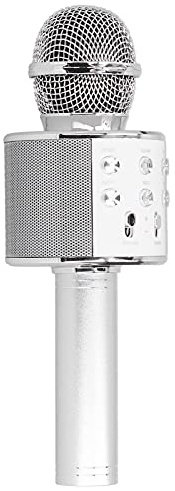 HUSHUI Wireless Microphone, Karaoke Speaker with Built in High Power Speaker and Sponge, for Singing Recording Party Wedding Meeting Classroom