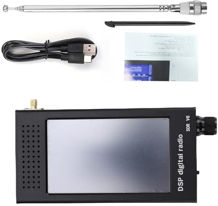 Aolidsive SDR Radio Receiver,DeepSDR V6 4.3 Inch IPS Touchscreen DSP Shortwave Radio with 192kHz Real Time Spectrum Wide Frequency Range 100KHz 149MHz (Black)