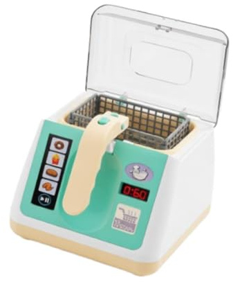 AWHAO Freidora de Juguete con Comida de Juguete Que, Juego de Cocina Realista para Edades de 3 a 5 Y de años, Ideal, Azul