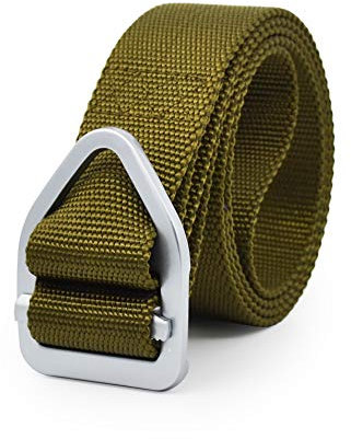 UltraKey Militär-Taktgürtel, Nylon-Gürtel, Metallschnalle Verwendbar für Sport im Freien und Jagd, Grün, Gr.-130cm/ Verstellbare