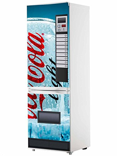Stickers Fridge Wrap Cover for Vinyl Blue Coke Vending Machine Several Sizes 200 x 60cm | Strong Adhesive and Easy Application | Decorative Adhesive Sticker with Smart Design