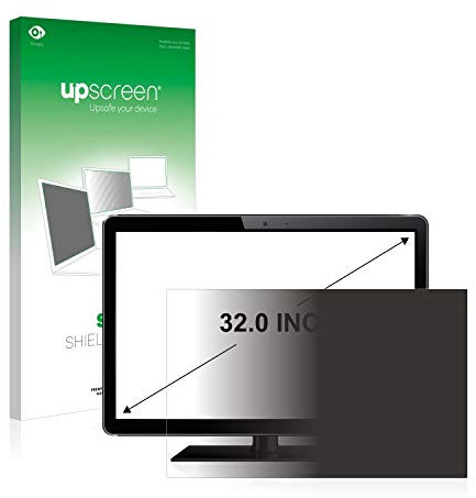 upscreen 32 Blickschutzfilter für 32,0 Zoll Flachbildschirme (81.3 cm) [708 x 398 mm, 16:9] - Blickschutzfolie Anti-Spy, Privacy Filter