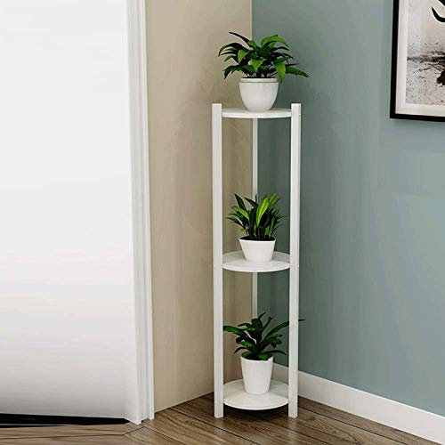 CXLT Pflanzenständer Eckregal Stehend Holzleiter Blumenständer Für Balkon Blumen Rack Blumenregal Innenlager Buch Haus Bürogebrauch,White-3Tier-120 * 30CM