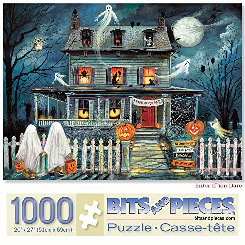 Bits and Pieces - 1000 Teile Puzzle für Erwachsene – Enter If You Dare – 1000 Teile Spukhaus Halloween Trick or Treat Puzzle von Künstler Ruane Manning