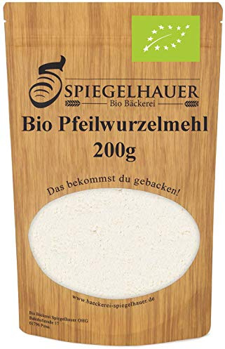 Bäckerei Spiegelhauer Bio Pfeilwurzelmehl 200 g arrowroot powder Pfeilwurzstärke geschmacksneutrales Bindemittel Ei Ersatz