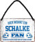 WOGEKA ART Retro Blechschild - Hier wohnt ein Schalke Fan Fußball - witziger Spruch Geschenk-Idee zum Geburtstag Weihnachten Dekoration 18x12 cm Vintage-Design Hänge-Schild Metall HS36