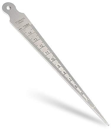 Mesee Taper Gage, 1-15mm Stainless Steel Taper Welding Gauge Inch & Metric Feeler Gap Hole Measuring Tool for Tapering Measurement