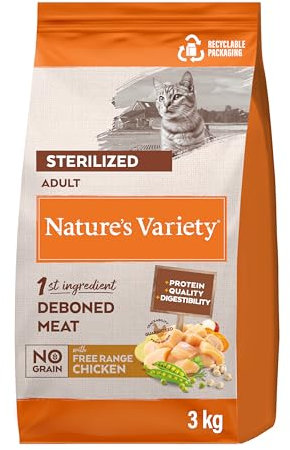 Nature's Variety Selected, Cibo per Gatti Sterilizzati con Pollo Allevato a Terra Disossato 3 kg