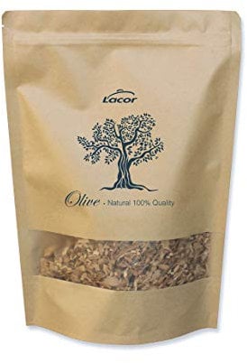 Lacor - 69555 - Fumeur Alimentaire, Sciure de Fumée, Bois d'olivier, 100% Naturel, Saveur d'olive: Fournit une Saveur douce et Aromatique, 600gr