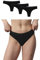 Snocks Brazilian Slip mit Bund Damen aus Bio-Baumwolle (3er Pack) - Damenunterwäsche mit perfekter Passform und angenehmem Tragegefühl - Klassisches Unterwäsche Frauen Gr.M, Farbe Schwarz