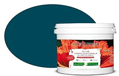 BOX DECO COULEURS Peinture naturelle écologique intérieur extérieur aspect satin Natura - 1L, Bleu Canard