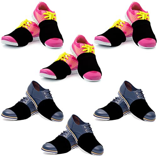 6 Paar Tanzsocken, Schuhsocken auf glatten Böden, über Sneakers, Schuhüberzug zum Tanzen, zum Schutz der Knie, Balletttänzer, Drehsocken für Drehgelenke und Drehungen auf Holzböden (schwarz)