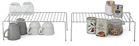 simplywire - Kitchen Cupboard Organisers – Pack of 2 Storage Shelves – Chrome