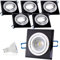 Lumiled Einbaustrahler LED Einbauleuchte 6er Set Einbauspot Spot Deckenspot Deckeneinbauleuchte schwenkbar schwarz eckig Glas flach inkl. 6x 6W Leuchtmittel GU10 Fassung Warmweiß 3000K 36°