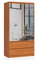 BDW Kleiderschrank 2 Türen 2 Schubladen 2 Spiegel für das Schlafzimmer Wohnzimmer Diele 180x90x51 (Erle)