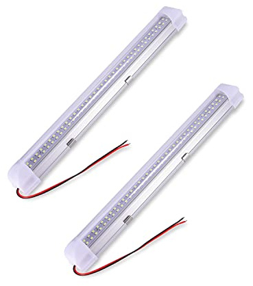 2×72 LED Innenbeluchtung, Bellanny 12V 6W LED Leiste mit ON/Off Schalter, 6500K Auto Innenleuchte LED Leselampe Leuchtstofflampe Schrankleuchten für Auto Wohnmobil Van Bus Caravan Boat Küche Bad