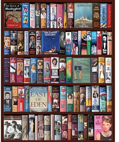 White Mountain Great Stories Puzzles für Erwachsene 1000 Teile Puzzle Bibliothek Bücher Puzzle Geschenk für Buchliebhaber Romanisten