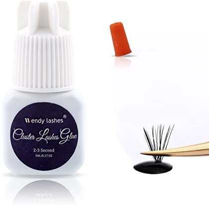 Wimpern Kleber für Cluster Wimpern 5ML Eyelash Glue Schwarze Wimpernkleber für Wimpern Einzeln Wasserfest 72 Stunden Halt Wimpern Glue Lash Glue(Schwarz-5ml)