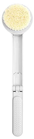 Jojomis Brosse de bain pliable à long manche - Brosse de nettoyage pour le dos - Blanc