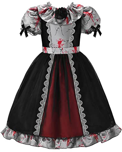 ReliBeauty Horror Puppe Kostüm Kinder Mädchen Halloween