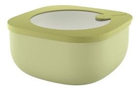 Guzzini - Kitchen Active Design, STORE&MORE BIO, Récipients hermétiques bas pour réfrigérateur/congélateur/four à micro-ondes (M) - Vert Avocat, 16 x16 x h7,8 cm | 975 cc - 170720253