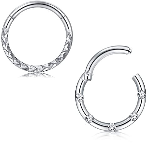 AceFun 2Stk Cartilage Tragus Helix Ohrringe Piercing 16G Lippenringe Labret Studs Nasenring Silber Piercing Schmuck 10mm