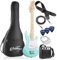Ashthorpe Kit chitarra elettrica per principianti da 76,2 cm con amplificatore (color foglia di tè), pacchetto base con custodia, corde, tracolla, plettri