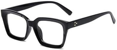 TECH-LINE-DIRECT FASHION ACCESSORIES Mens Womens Retro Clear Lens Glasses Frame Square Eyewear Unisex UK Black/Clear Colour