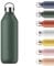 Chilly's Series 2 Water Bottle - Stainless Steel Thermal Bottles with Double Wall Vacuum, Soft Collar & Carry Loop - Pine Green, 1000ml