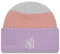 New Era Wintermütze Frauen New York Yankees Baseball Lila Orange Beige MLB Stripe Beanie Damen - One-Size