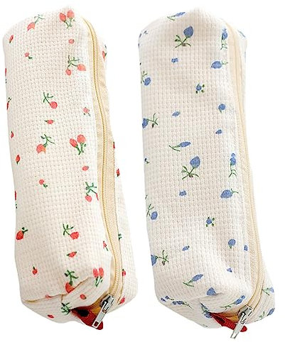 NOLITOY 2 Kleine Federmäppchen Mit Blumenmuster Für Mädchen Make-Up-Tasche Federmäppchen Für Mädchen Cartucheras para Niños Kosmetiktasche Tragbare Reise-Clutch Bleistifttasche
