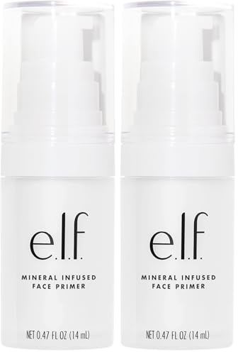 e.l.f. Brightening Lavender Face Primer, Farbkorrigierender Makeup Primer Für Einen Ausgeglichenen Hautton und Einen Strahlenden Teint, 0.47 Fl Oz (Packung mit 2)