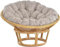 Krines Home Papasansessel XXL mit Kissen Relax Papasan Chair Natur Rattan Liegesessel (Ø120cm, Honig)