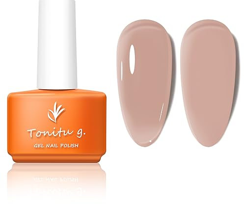 Tonitu G 7 ml 30 Farben Jelly Gel Nagellack 1 Stück, Nude Sheer Pink Milky Transparent Gellack, UV/LED Soak Off für Salon-Maniküre und Nail Art DIY zu Hause (SC036)