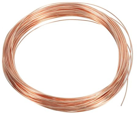 PATIKIL 66 Feet Solid Bare Copper Wire, 22 Gauge 99.9% Pure Copper Wire 0.7mm Soft Beading Wire Metal Plant Stem Ties for Jewelry Craft (20m)
