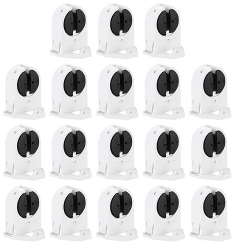 PATIKIL T5 Support de Lumière Fluorescente, 18 Pcs G5 Base de Lampe Douille de Tube Fluorescent LED, 500V Remplacement du Support de Lampe de Type Tournant Non Shunté, 28x22x20mm