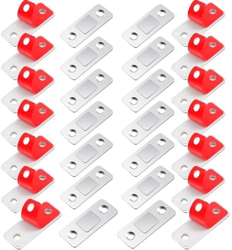 14 Pack Magnetic Door Catch Door Magnets, Ultra Thin Magnetic Strips Cupboard Door Magnets Magnetic Latch Closure Closer, Magnetic Strips self Adhesive Latch Closure Closer