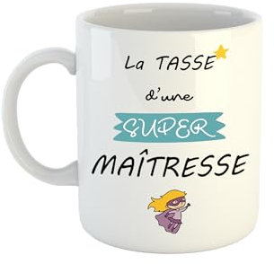 Kiribou Mug La Tasse d'une Super Maîtresse – Cadeau École pour Enseignante Dévouée