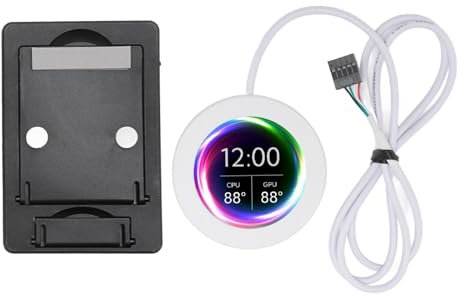 2.1 Inch AIO Computer Temp Monitor, CPU Cooler LCD Real Time Display Upgrade Kit for Water Cooling Systems, PC Sensor Panel for AIDA64 (White)