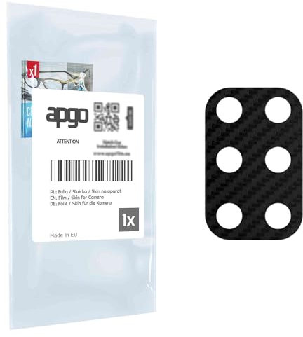 apgo Objektivschutz-Folie, Kameraschutz kompatibel mit OnePlus 8T+ 5G, Carbon-Imitation, Rückseite Schutzfolie für Kamera-Insel, Hinten Folie, Kratzfest, schwarz