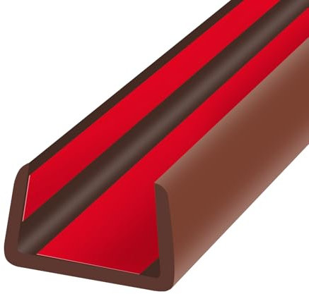 Gummi-Kantenverkleidung, flexibles Kantenband, 19 mm, U-K-Möbelkantenschutz, selbstklebender Kantenschutz für Sperrholz, Holz, Glasteile, 6 m, Braun