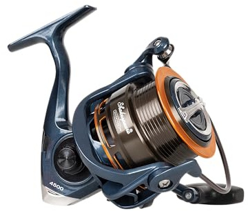 Shakespeare Superteam FRX Reel - Weitwurfspule, 5+1 Kugellager, Aluminium Spule & Griff, 5.2:1 Übersetzung, Ersatzspule aus Aluminium, Lasergravur, Double Mono/Braid Line Clips - 5500