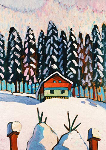 Kunstkarte Gabriele Münter Tannen im Winter - Kunstpostkarte - Expressionist - Natur - Allgemein