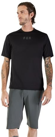 Fox Racing Ranger Kurzarm-Mountainbike-Trikot für Herren, schwarzes Wortmark, Größe L