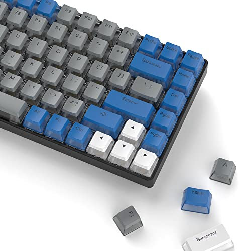 Womier Pudding Keycaps 60 65 75 100 Prozent – PBT Shine Through Keycaps, 165 Keys Key Cap Set, OEM Profile Custom Cherry Gateron MX Switches Mechanical Keyboard, Blue