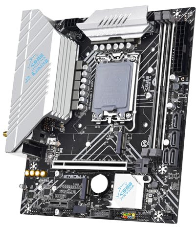YIWEOG LGA 1700 Processeurs GEN12/13 Carte mère de Bureau 2 * DDR4 jusqu'à 64 Go Carte mère de Jeu pour Bureau à Domicile avec interfaces Lumineuses RVB 4 * SATA3.0 1000 Mbps Fast Ethernet 2 *