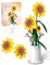 AMSHINE Kit de construction de bouquet de tournesol, fleur avec vase, jouets de construction, décoration de bureau et décoration de fête pour adultes, enfants, filles, garçons