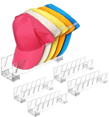 EACHPT Cap Stand für Baseball Caps,4 Stück Transparent Kappenhalter,Desktop Cap Halterung für 28 Baseball Caps,Hutständer für Baseball Caps Display Organizer