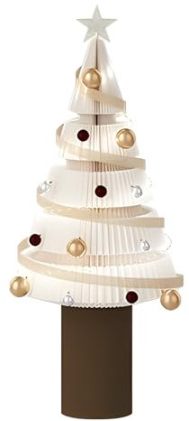 Albero Di Natale Di Carta Pieghevole Grande, Alberi A Nido D'ape Bianchi per Le Feste, Albero Di Natale per Feste A Casa(15.7x39 in)